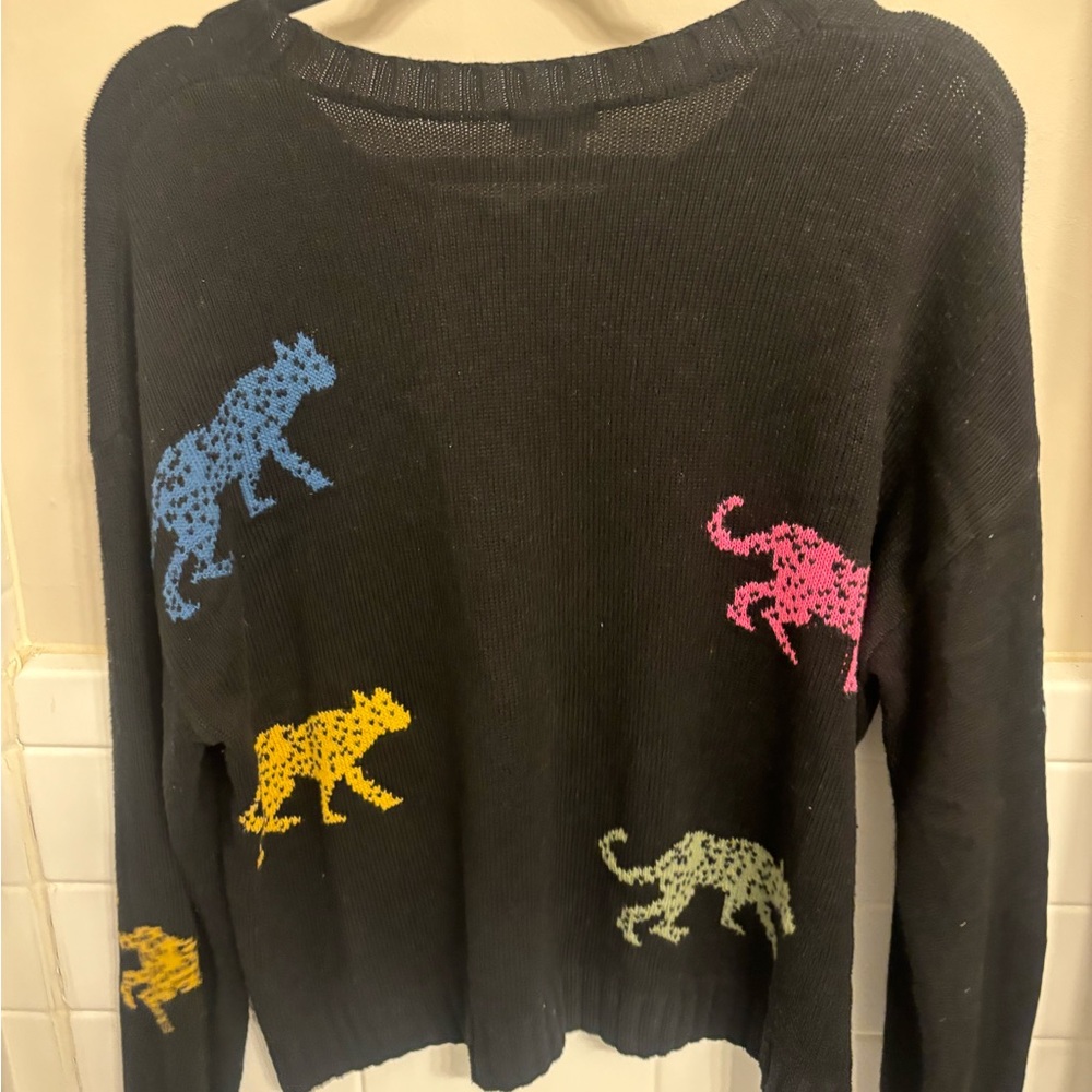 Rails Perci Jagged Tiger Sweater with Multicolor Animal Design - Picture 3 of 5
